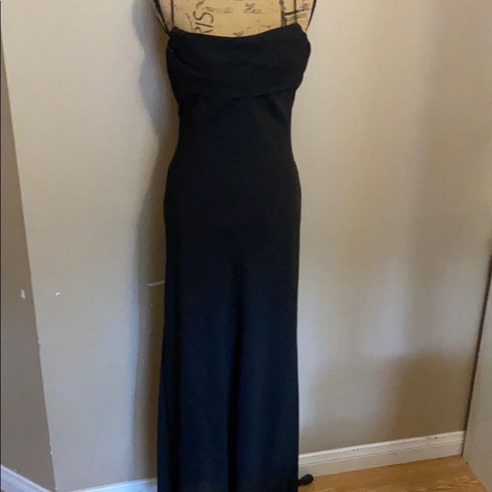 Black long dress for prom, bridesmaid, black tie